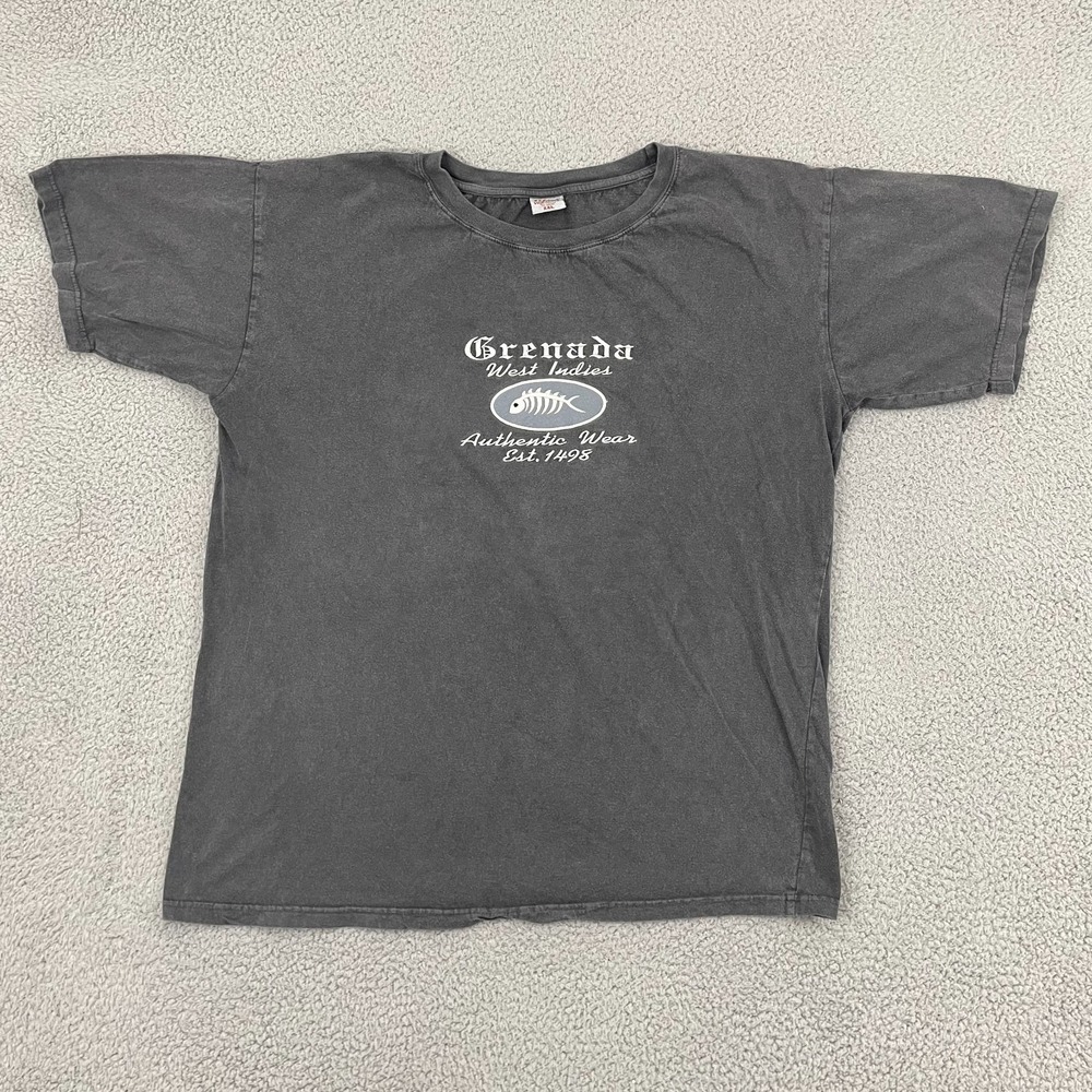 Grenada West Indies Shirt Adult 2XL Gray Tropical Paradise Embroidered Travel